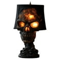 thumbnail image 1 of Halloween Skeleton Decor, Burning Skull Head Statues with LED Lights, Halloween Decorations Aesthetic Desk Lamp, Lighted Scary Resin Skull Figurines for Party Home Decor, 1 of 5