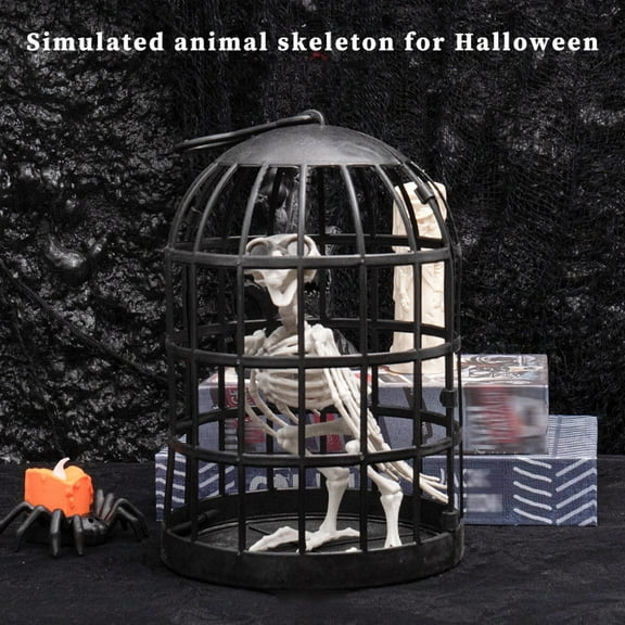 Halloween Desktop Ornament Skeleton Decoration for Living Room Seasonal Display Realistic Animal Figurine for Bar Yard Festive Décor
