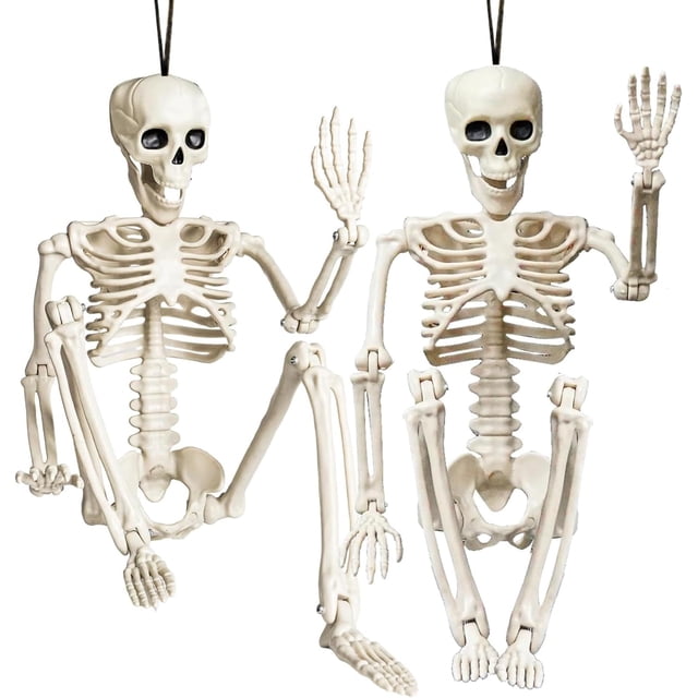 Halloween Skeleton Decorations, 2 Pack 26 Inch Full Body Skeleton with ...
