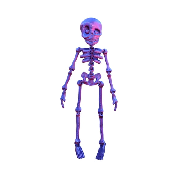 Halloween Skeleton Decorations 8 Inch Posable Plastic Skeleton Refrigerator Spooky Halloween Decor for Home Kitchen Office Party 1 Pack