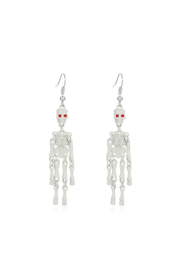 Halloween Skeleton Decorations Gothic Dark Skull Earrings Female Exaggerated Punk Hollow Ghost Skeleton Earrings Halloween Earrings for Halloween Party Yard Haunted House Props Decor
