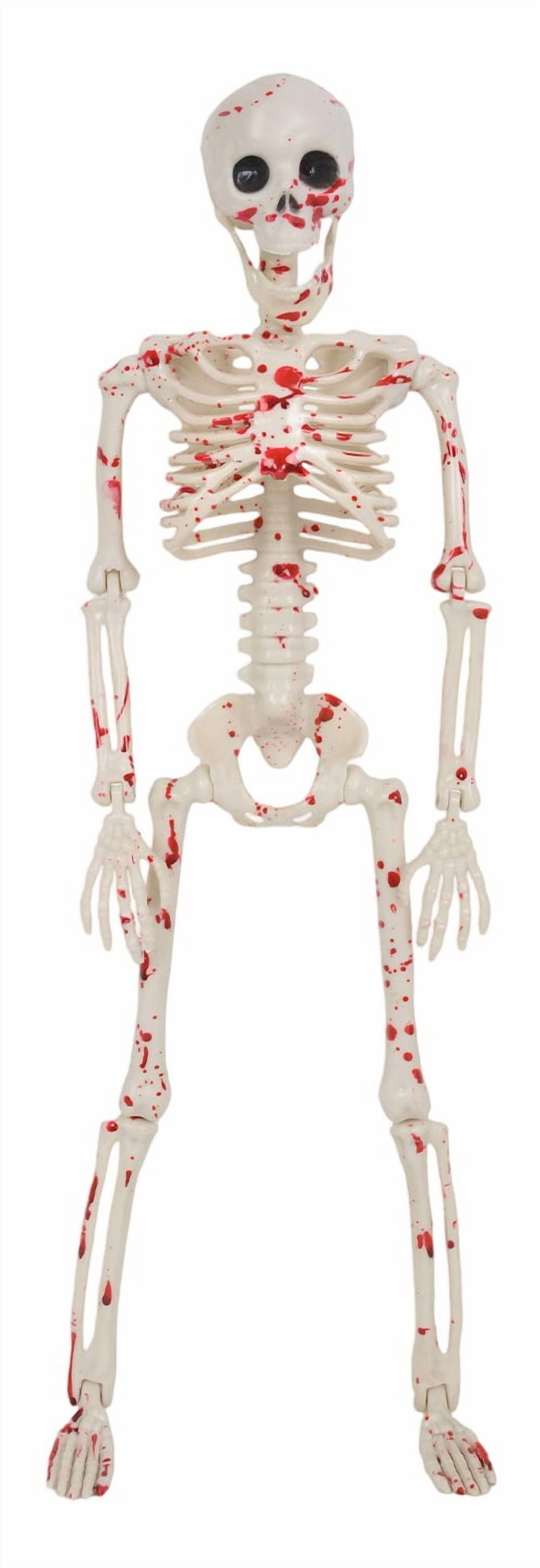 Halloween Skeleton Decorations for Party, 16”Posable Spooky Skeleton ...