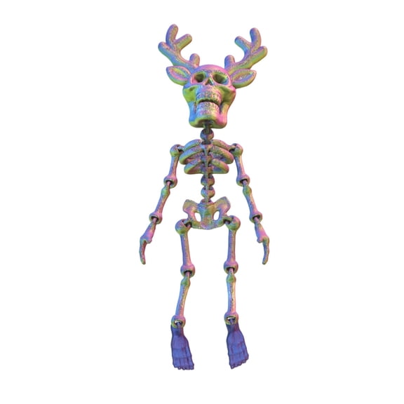 Halloween Skeleton Decorations Posable 8 X 3 Inch 3D Printed Action Figure Spooky Halloween Decor for Home Desk Party Adults 1 Pack
