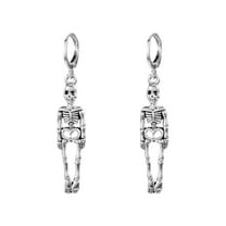 Halloween Skeleton Earrings for Women & Men - Long Dangle Skull Drop Earrings - Spooky Bone Charm Jewelry for Halloween Parties & Gothic Style