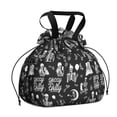 thumbnail image 1 of Halloween Skeleton Fun Pattern Drawstring Lunch Bag Women - Drawstring Lunch Bag Insulated for Work Office - Stain-Resistant Large Lunchbags for Women with Multi-Pockets, 1 of 6