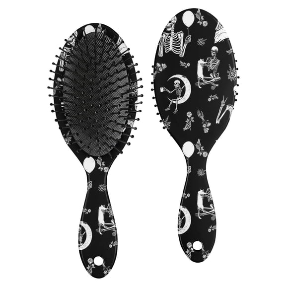 Halloween Skeleton Fun Pattern Hair Brush,Girls Detangling Hair Brush,Glide Through Tangles with Ease for Wet & Dry Hair,8.8"X2.8"