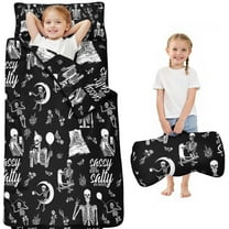 Halloween Skeleton Fun Pattern Toddler Nap Mats for Kids Preschool,50"x20" Sleeping Mat Bag or Kids,Toddler Sleeping Bag,Toddler Nap Mat or Daycare