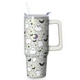 thumbnail image 1 of Halloween Skeleton Ghost 30 Oz Tumbler with Handle and Straw, Cute Spooky Cup, Holiday Coffee Gift, 1 of 5
