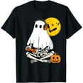 thumbnail image 1 of Halloween Skeleton Ghost Gamer Scary Pumpkin Boys Kids Men T-Shirt,tops tees, 1 of 4