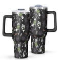 thumbnail image 1 of Halloween Skeleton Ghost Pattern Tumbler with Handle and Lid,40oz Double Wall Vacuum Insulated Tumbler,Cups Gift for Women and Men, 1 of 7