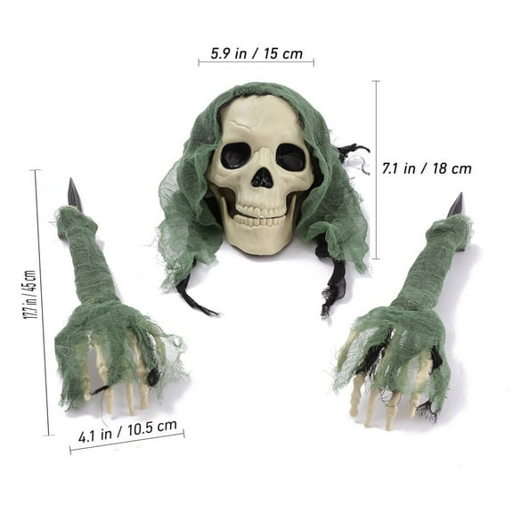 Halloween Skeleton Ghosts Decorations,Halloween Skeleton Decor,Halloween Scary Ghost Props,Outdoor Halloween Decorations Skull and Skeleton Ground Breakers,Terrifying Gravestone Scenes 2 Options