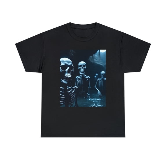 Halloween Skeleton Ghosts Laughing with You Unisex Heavy Cotton T-Shirt