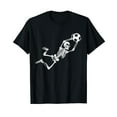 thumbnail image 1 of Halloween Cotton Skeleton Goalkeeper Graphic Tee Soccer Goalie T-Shirt with Football Design Top Black S-5XL, 1 of 5