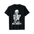 thumbnail image 1 of Halloween Skeleton Graphic Tee T Shirt Top Funny Ive Got No Body Design Short Sleeve Crew Neck Black S-5XL, 1 of 5