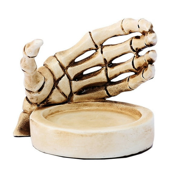 Halloween Skeleton Hand Candle Holder - Gothic Resin Candle Stand with Witch Finger Design for Spooky Table Decor, Centerpiece & Goth Home Decoration