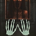 thumbnail image 1 of Halloween Skeleton Hand Decor - 6.3 Inch Realistic Plastic Claw with Floral Pendant for , Porch, Party Decorations - Scary Props for Halloween, Horror Nights & Gothic Themed Events, 1 of 3