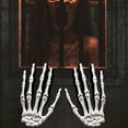 thumbnail image 1 of Halloween Skeleton Hand Decor - 6.3 Inch Realistic Plastic Claw with Floral Pendant for , Porch, Party Decorations - Scary Props for Halloween, Horror Nights & Gothic Themed Events, 1 of 3