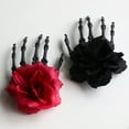 thumbnail image 1 of Halloween Skeleton Hand Decor - 6.3 Inch Realistic Plastic Claw with Floral Pendant for , Porch, Party Decorations - Scary Props for Halloween, Horror Nights & Gothic Themed Events, 1 of 2
