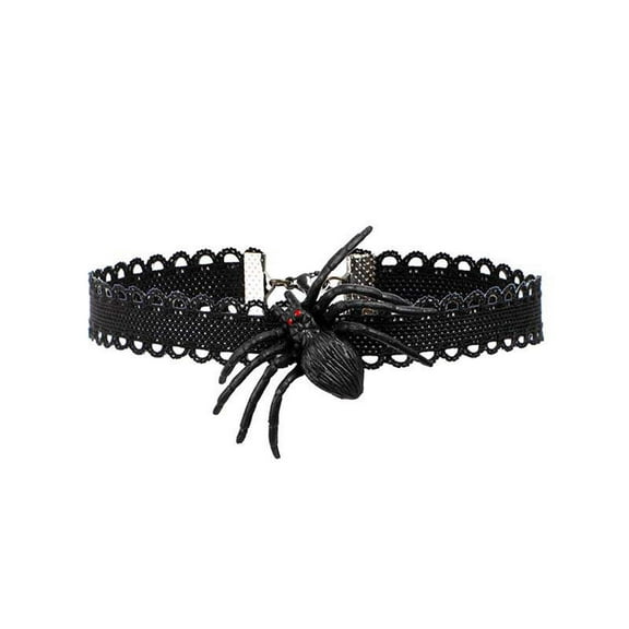Halloween Skeleton Hand Spider Necklaces, Black Velvet Choker Classic Gothic Lace Choker Necklace for Women Party Consume