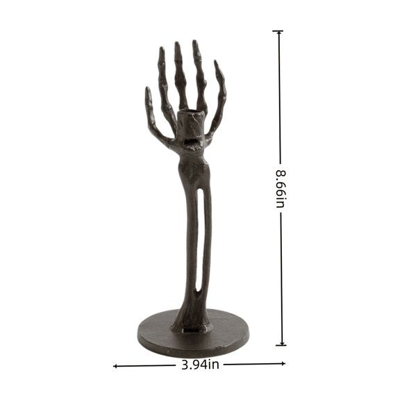 Halloween Skeleton Hand Taper Candle Holder Resin Bony Palm Candlestick Gothic Tabletop for Dinner Party Mantel YYUZH