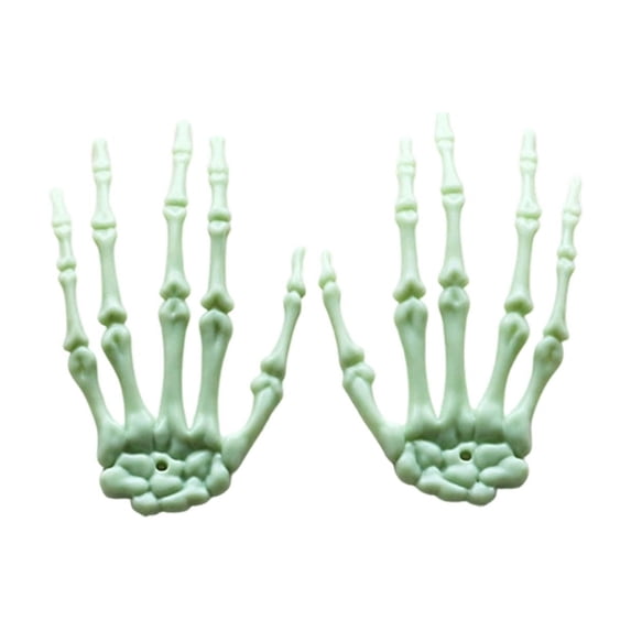Halloween Skeleton Hands Decorations, 2 Pack Plastic Skeleton Hand Prop for Spooky House, Spooky Bone Decorations for Halloween Party, Scary Skeleton Claws for Indoor Outdoor Holiday Decor