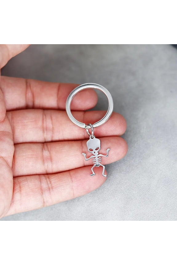 Halloween Skeleton Keychain For Women Men Creative Stainless Steel Skull Pendant Key Chain Fashion Bag Accessories Keyring