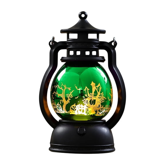 Halloween Skeleton LED Oil Lantern, Battery Powered Portable Lamp for Bar Table Mantel Window Party Decor