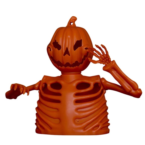 Halloween Skeleton Light Up Desktop Ornament, 3.94x4.33 Inch Glowing Bone Figurine for Party Decor, Spooky Tabletop Accent for Home Office Shelf Display (A)