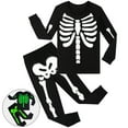 thumbnail image 1 of Halloween Skeleton Pajamas Kids, Glow in the Dark Skeleton Long Sleeve PJs for Boys Sleepwear, 1 of 5