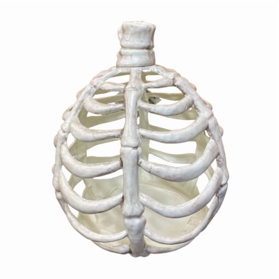 Halloween Skeleton Rib Cage Candle Holder, Resin Gothic Skull Candle Lantern, Hollow Rib Cage Tealight Holder for Tabletop, Haunted House, Halloween Home Decor