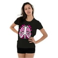 thumbnail image 1 of Halloween Skeleton Rib Cage Hearts Womens Slim Fit Graphic Tee Brisco Brands M, 1 of 5