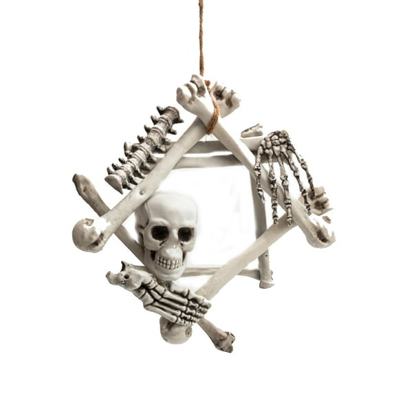 Halloween Skeleton Skull Bone Hanging Decoration, Spooky Haunted House Party Prop, Indoor Outdoor Decor, Creepy Realistic Ornament for Home, Yard, Door, Wall, and Halloween Events