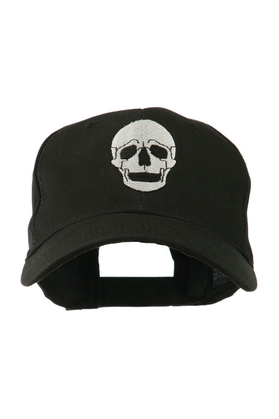 Halloween Skeleton Skull Embroidered Cap - Black OSFM