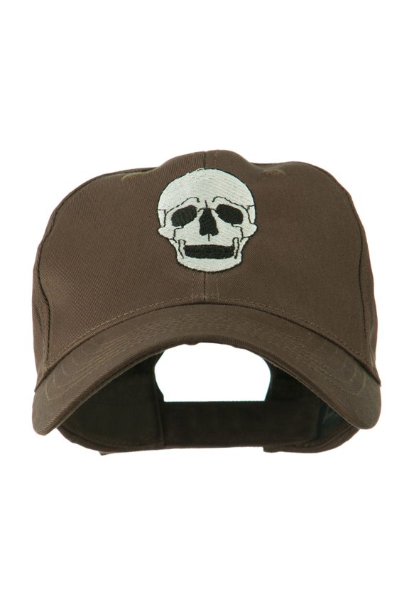 Halloween Skeleton Skull Embroidered Cap - Brown OSFM