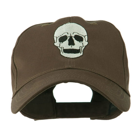 Halloween Skeleton Skull Embroidered Cap - Brown OSFM
