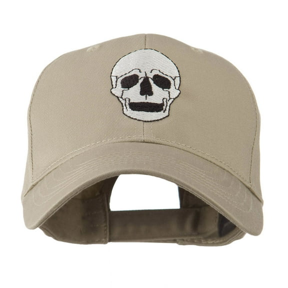 Halloween Skeleton Skull Embroidered Cap - Khaki OSFM