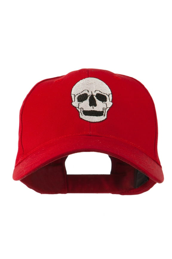 Halloween Skeleton Skull Embroidered Cap - Red OSFM