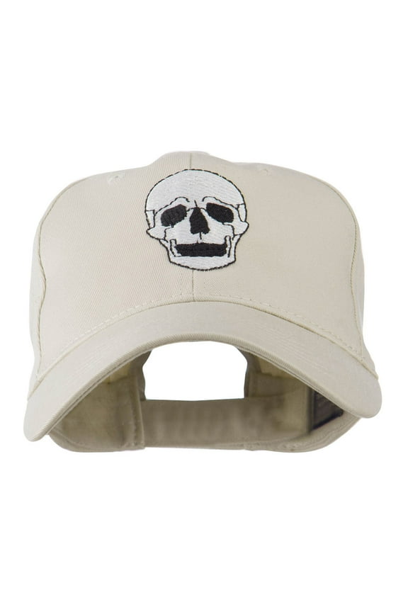 Halloween Skeleton Skull Embroidered Cap - Stone OSFM
