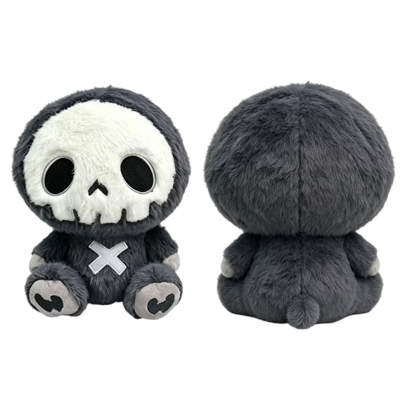Halloween Skeleton Sloth Plush – Gothic Stuffed Animal with Skull Face, Spooky Soft Toy for Home Decor Shelf, 9 Inch