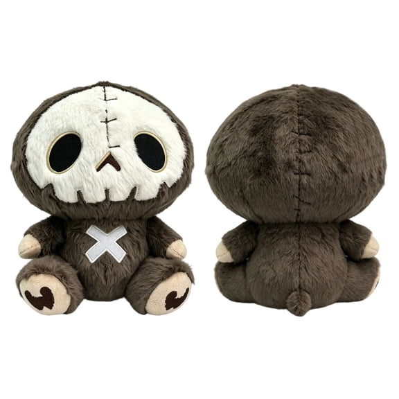 Halloween Skeleton Sloth Plush – Gothic Stuffed Animal with Skull Face, Spooky Soft Toy for Home Decor Shelf, 9 Inch