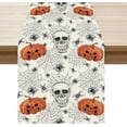 thumbnail image 1 of Halloween Skeleton Spooky Pumpkin Table Runner Burlap Table Decoration for Home Kitchen Dining Dinner Indoor Holiday Farmhouse Decor 13.8x71 Inch, 1 of 5