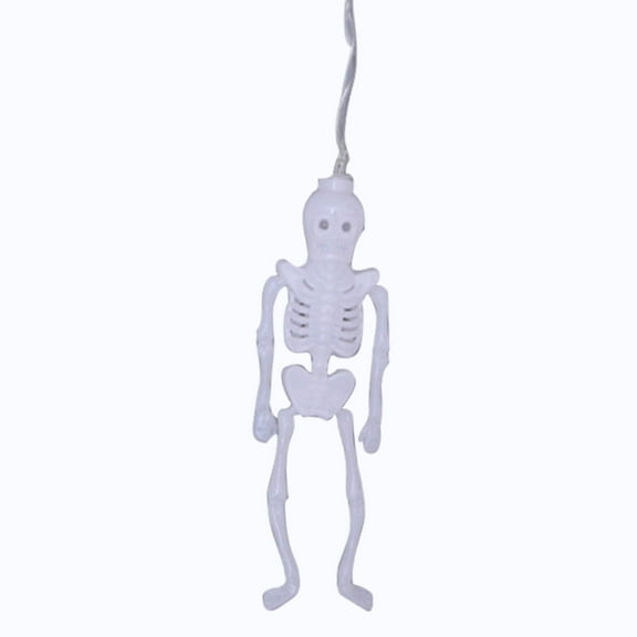 Halloween Skeleton String Lights Remote Controlled with Water-proof Battery Box, 8ft 20 LED Skeleton Halloween Lights for Party Patio Indoor Outdoor Spooky Halloween Lights
