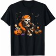 thumbnail image 1 of Halloween Skeleton Video Gamer Gaming Game Pumpkin Boys Kids T-Shirt, 1 of 8