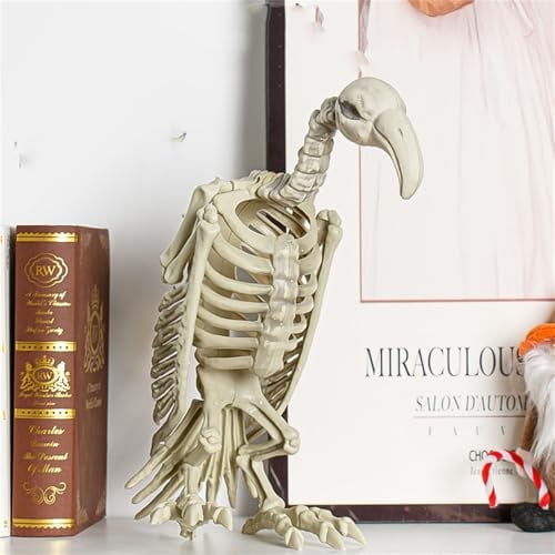 Halloween Skeleton Vulture Statue, Gothic Skeleton Animals Bones Sculptures,Halloween Scary Vulture Bird Skeleton Sculpture Decoration for Haunted Houses Indoor Outdoor