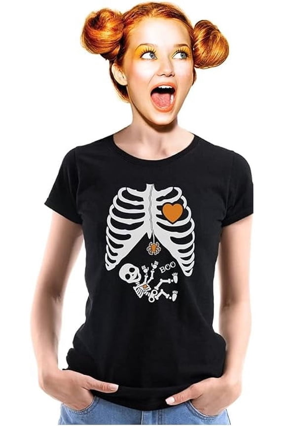 Halloween Skeleton Xray Rib Cage Costume Women T-Shirt
