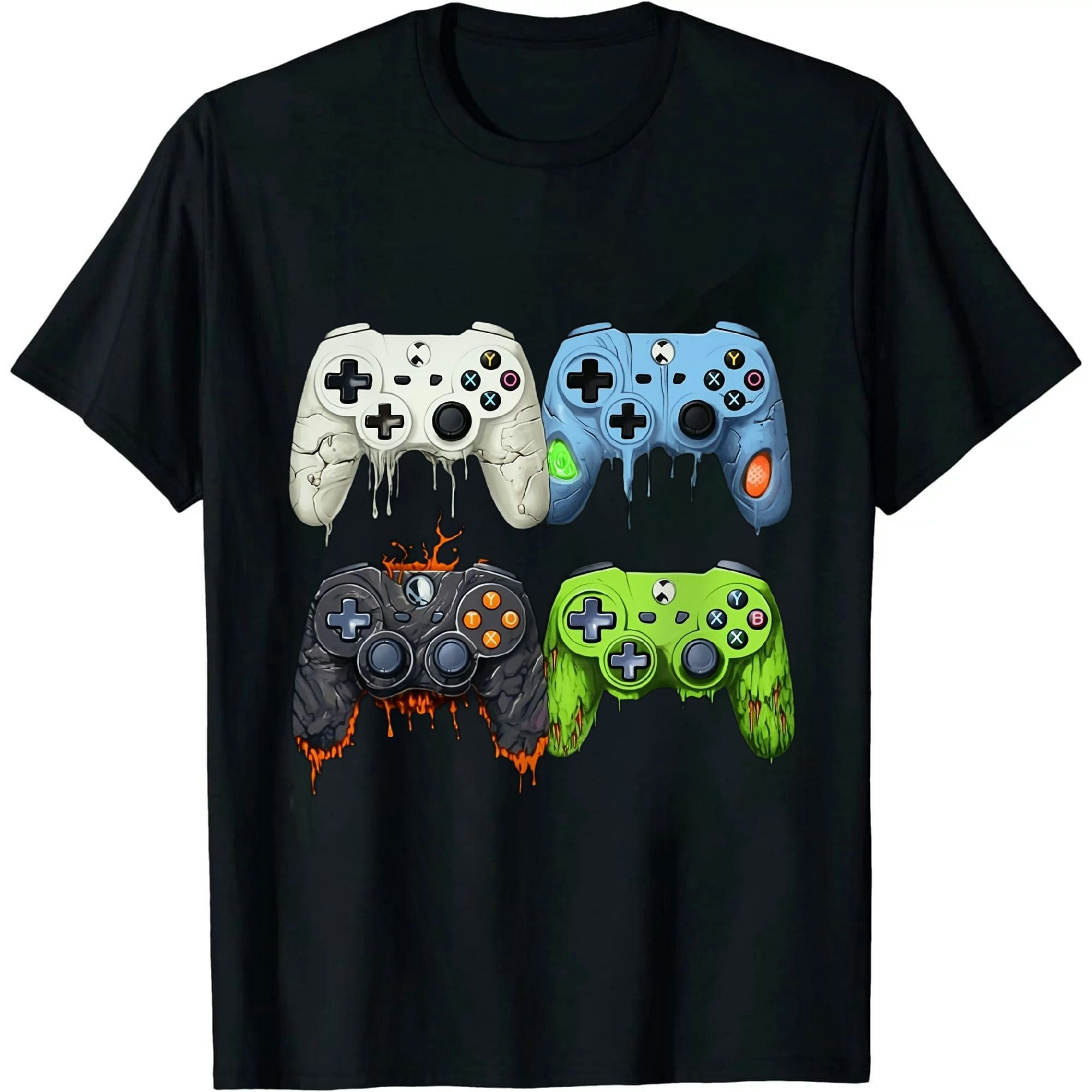 Halloween Skeleton Zombie Gaming Controllers Mummy Game Boys TShirt