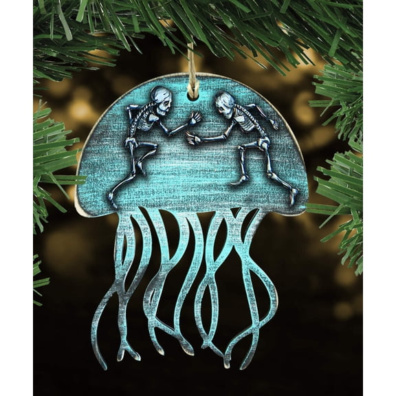 Halloween Skeletons Jellyfish Wooden Ornaments - Thanksgiving Halloween Decor - 8199513-2