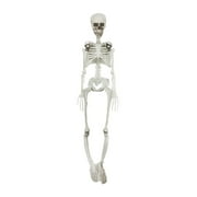 Halloween Skeletons Life Size,Realistic Human Skeleton Full Body,Movable Posable Joints Skeleton,Creepy Halloween Plastic Skeleton for Graveyard Decorations,Spooky House Props Indoor/Outdoor Decor