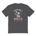 thumbnail image 1 of Halloween Skella Wasted Graphic Dark Heather Men's Cotton T-Shirt, 1 of 1
