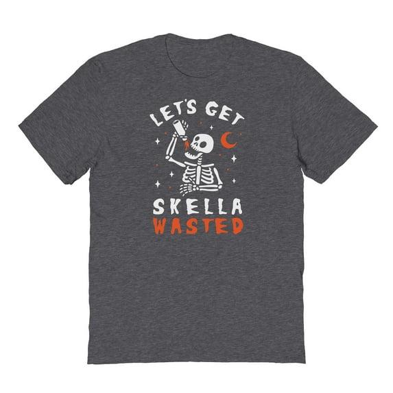Halloween Skella Wasted Graphic Dark Heather Men's Cotton T-Shirt